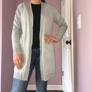 Linda Matthews light grey cardigan